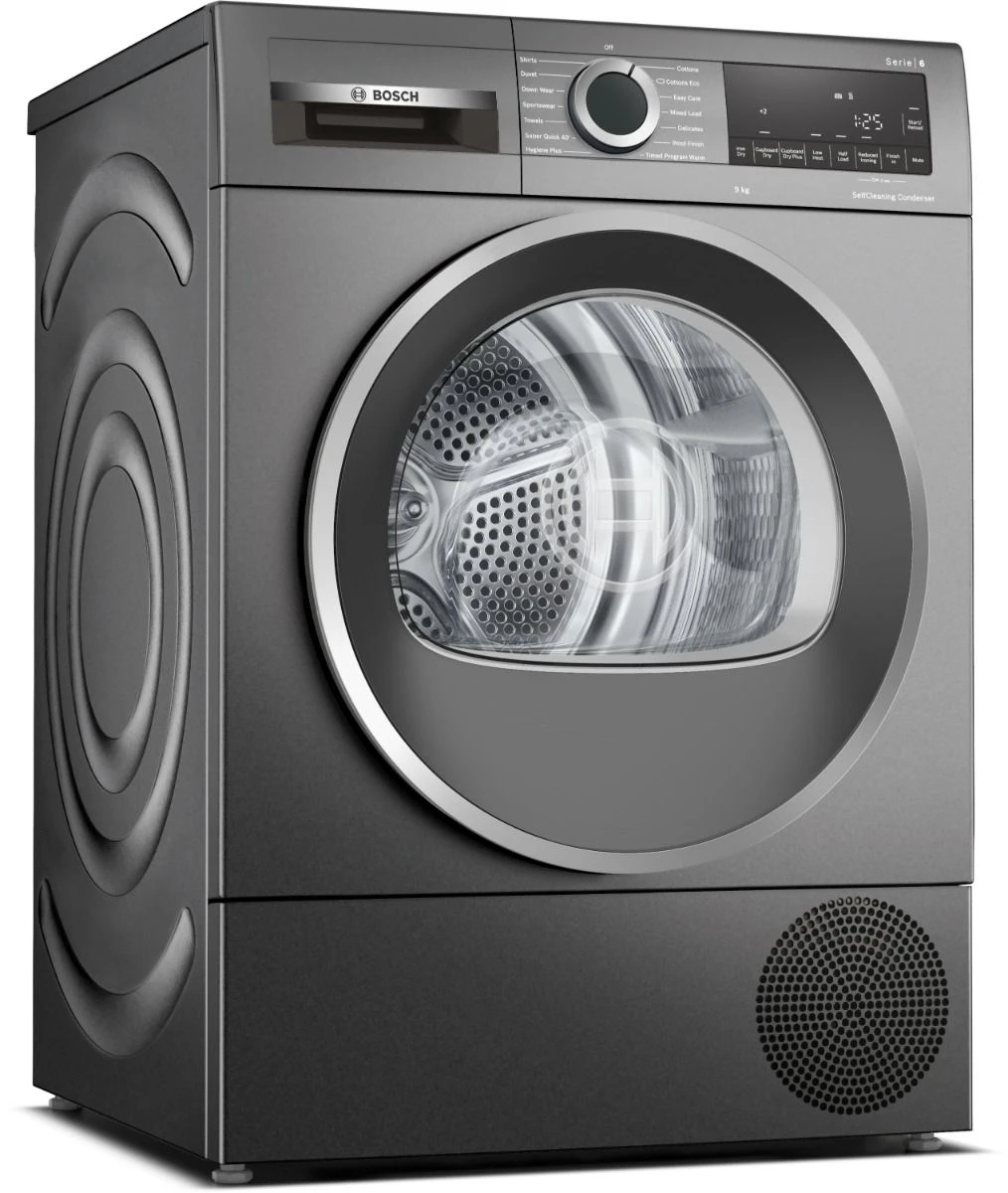 Bosch Serie 6 WQG245R9GB, 9KG, Heat Pump Tumble Dryer, Graphite - Image 2
