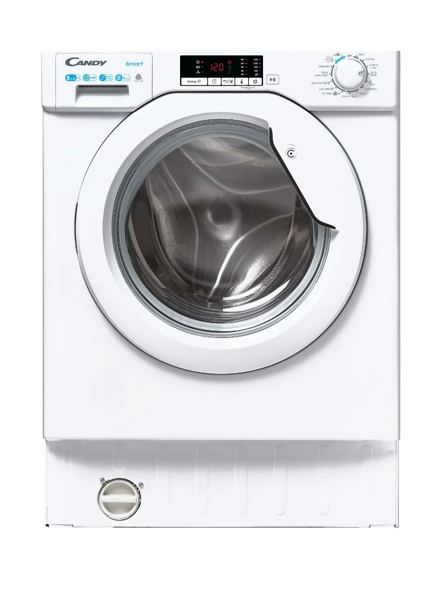 Candy CBD485D2E180, 8KG/5KG, Integrated Washer/Dryer, White