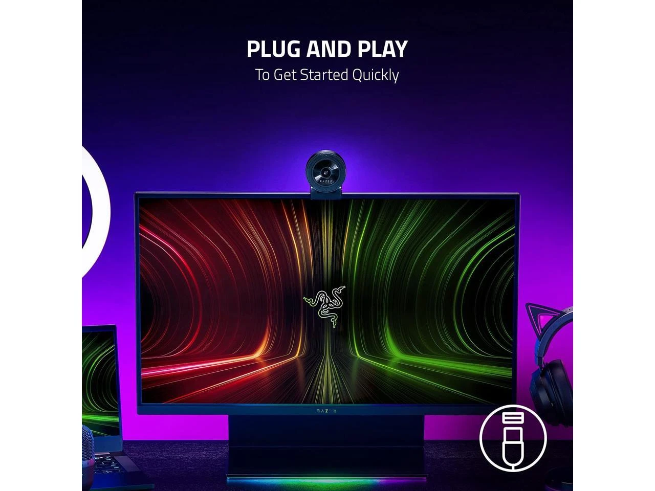 Razer Kiyo X 36RZ1904170100R3M1, HD 30 FPS USB Webcam, Black - Image 9