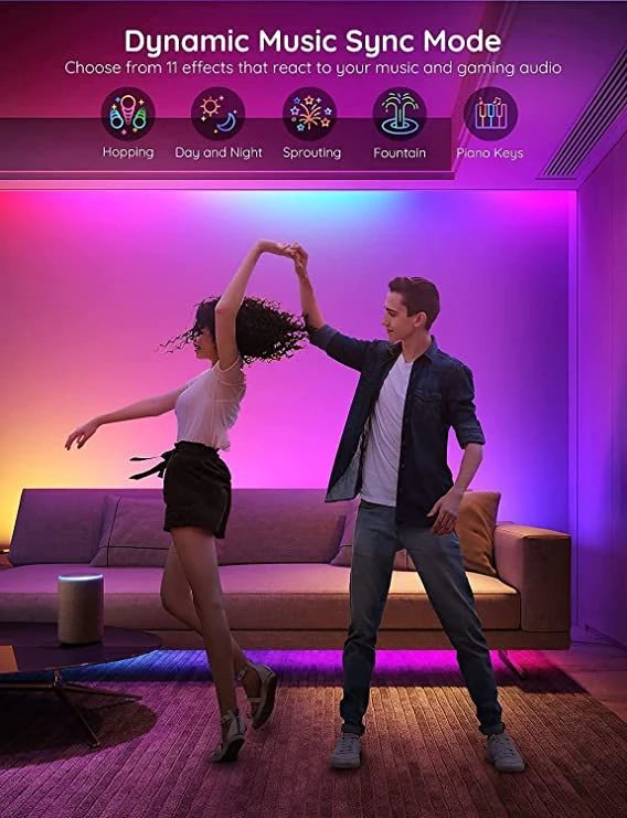 Govee H618A2D1OFUK, RGBIC WiFi Bluetooth LED Strip Lights (5M) - Image 4