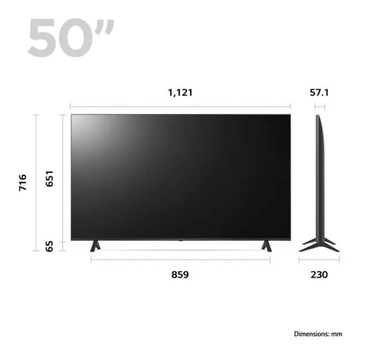 LG 50" 50UR78006LK 4K HDR Smart LED TV, Dark Grey - Image 9