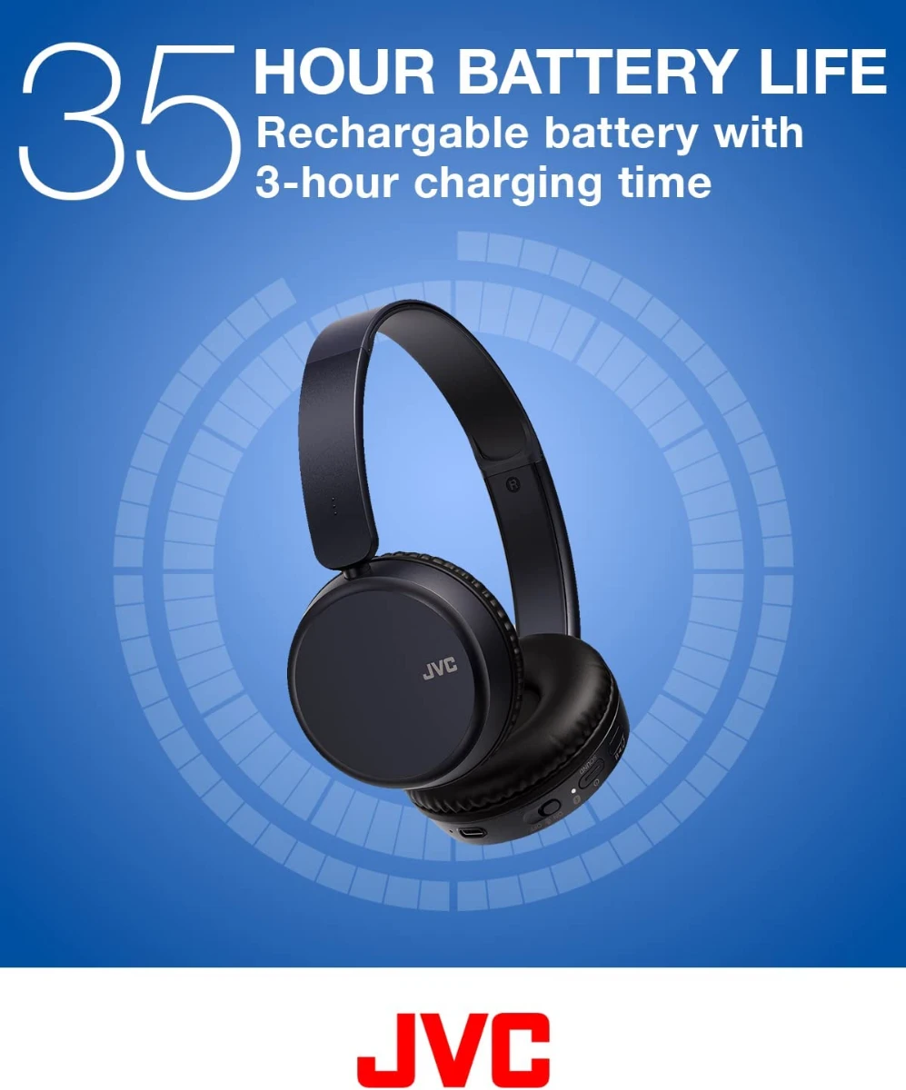 JVC HAS36WB, On Ear Wireless Bluetooth Headphones, Black - Image 3