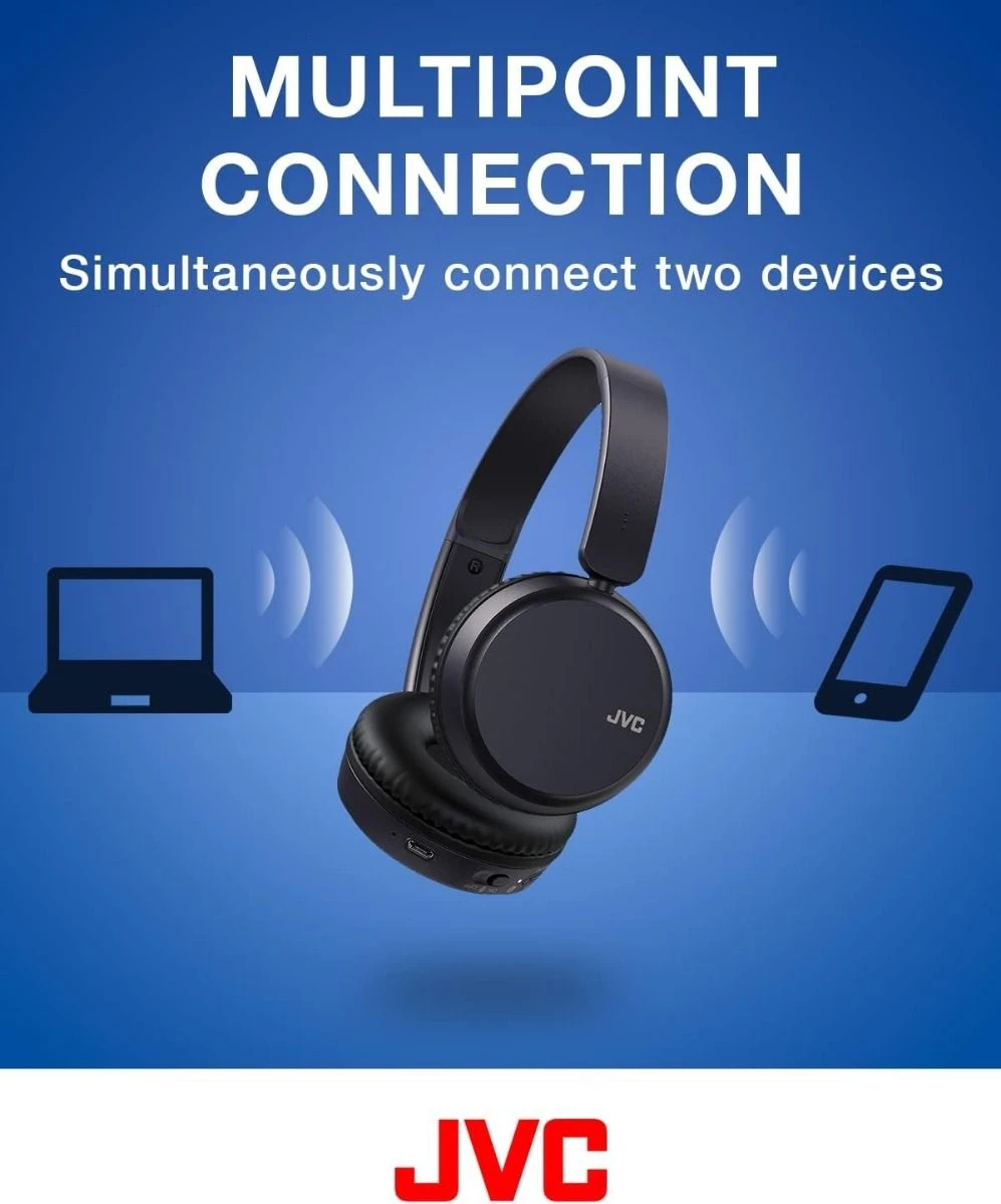 JVC HAS36WB, On Ear Wireless Bluetooth Headphones, Black - Image 5