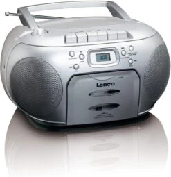 Lenco SCD420SI, Portable FM Radio & CD Player, Silver