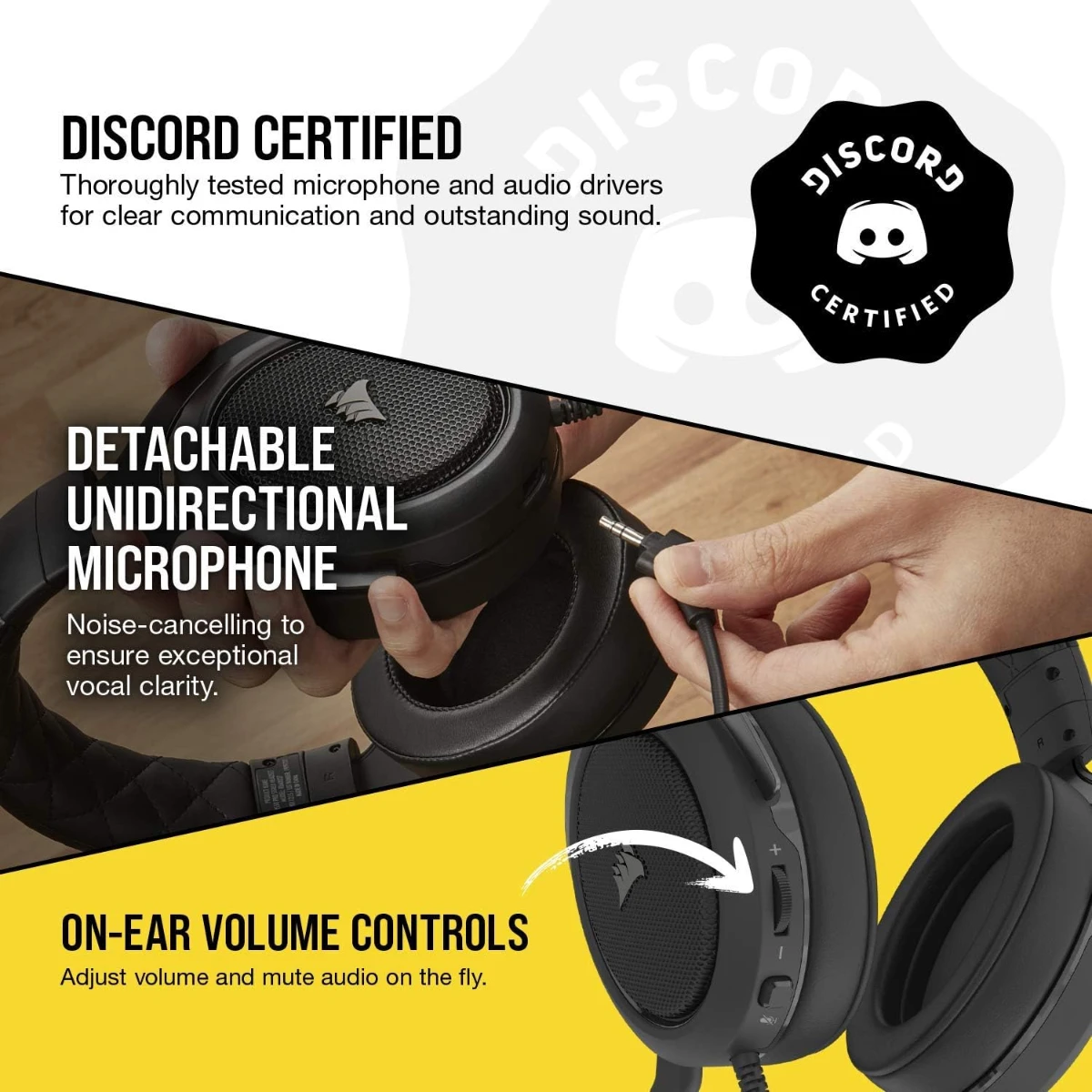 Corsair HS55 106CA9011260EU, Stereo Wired Gaming Headset, Carbon Black - Image 4