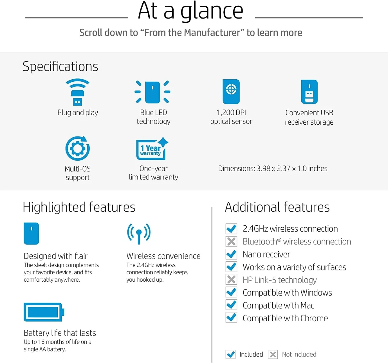 HP Z3700 V0L79AA, Wireless Mouse, Black - Image 6