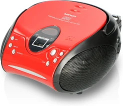 Lenco SCD24RD, Portable FM Radio CD Player, Red
