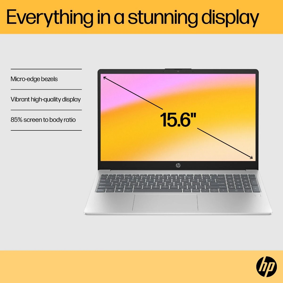 HP 15FC0019NA, 15.6", Ryzen 5-7520U, 8GB/256GB, Laptop, Gold & Silver (8D0E2EA) - Image 9