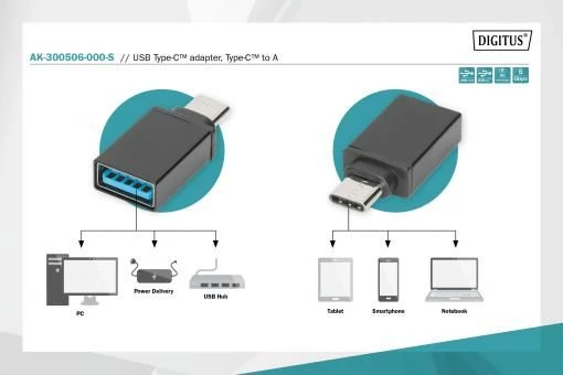Digitus 37080, USB Type C To USB Type A Connector - Image 7