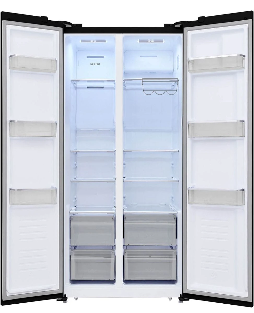 Powerpoint P98317SKBLG, 178 X 83.6cm, American Fridge Freezer, Black Glass - Image 2