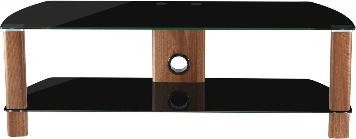 Alphason ADCE1500, 150cm, TV Stand Up To 65", Walnut With Black Glass