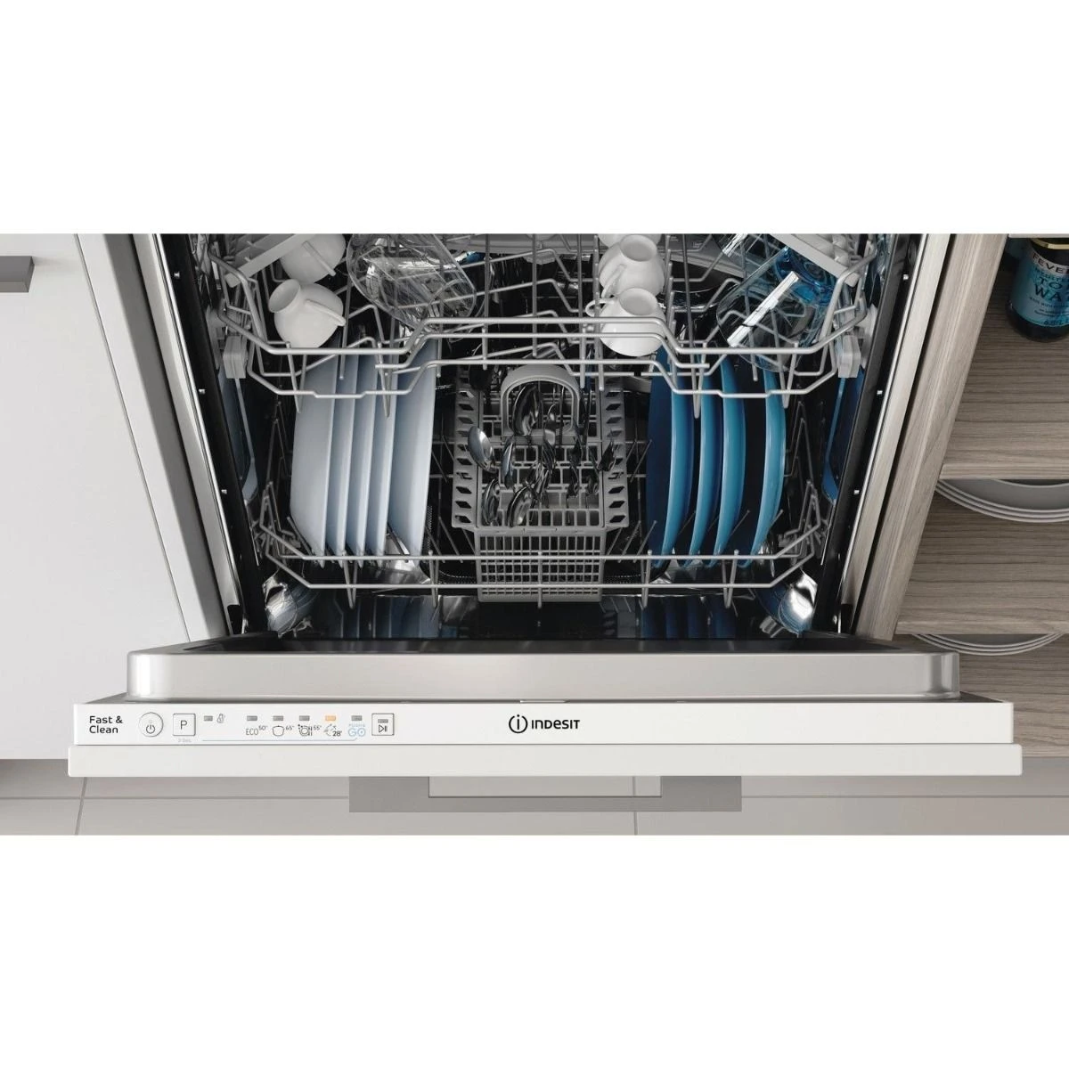 Indesit D2IHL326UK, 14 Place, Integrated Dishwasher, White - Image 3