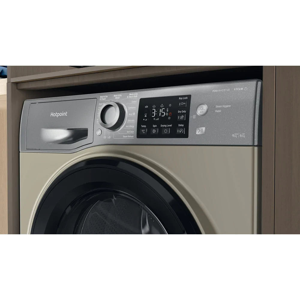 Hotpoint NDB9635GKUK, 9KG/6KG, 1400rpm, Washer Dryer, Graphite - Image 4