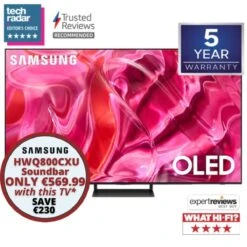 Samsung S90C QE55S90CATXXU, 55", 4K OLED Smart TV (2023)