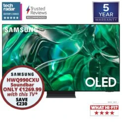 Samsung S95C QE65S95CATXXU, 65", OLED 4K HDR Smart TV W/ Alexa & Bixby (2023)