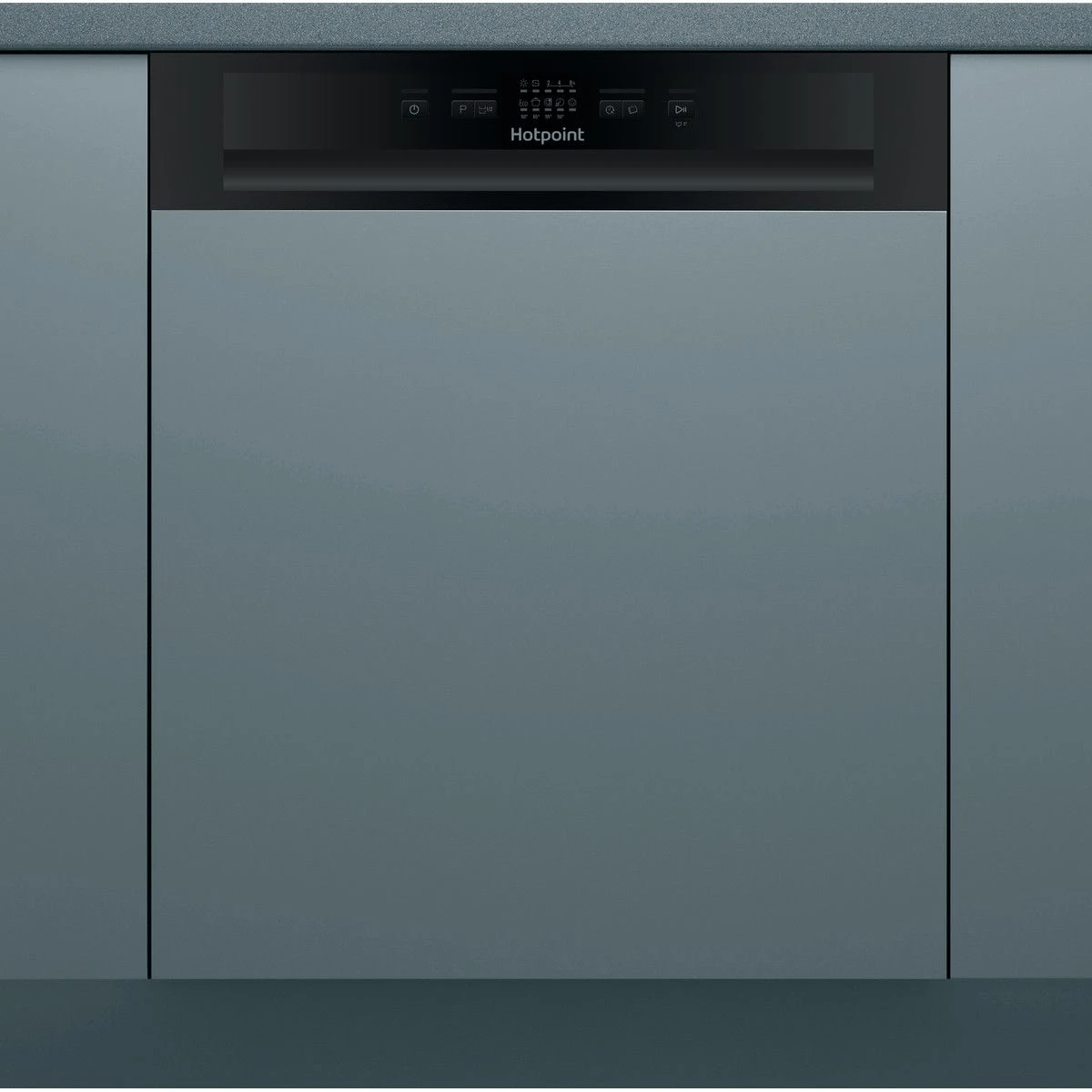 Hotpoint HBC2B19UKN, Semi-Integrated Dishwasher, Full-size, Black