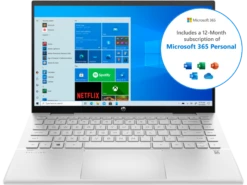 HP Pavilion X360 14-dy0002na , 14", 4GB/128GB SSD, X360 2-in-1 Convertible Touchscreen Laptop W/ Microsoft Office, Silver
