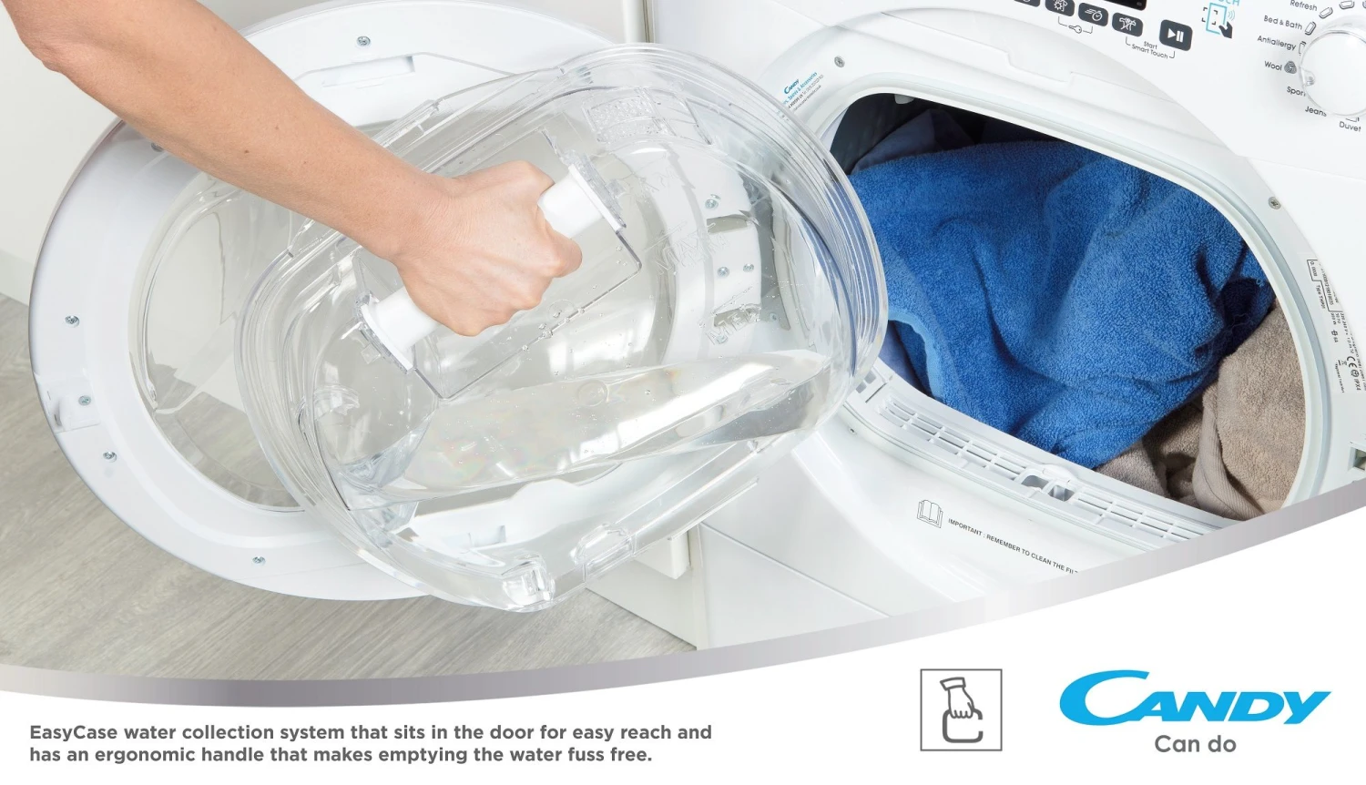 Candy Smart Pro CSOEC10DE80, 10kg, Wifi Connected, Condensor Dryer, White - Image 3