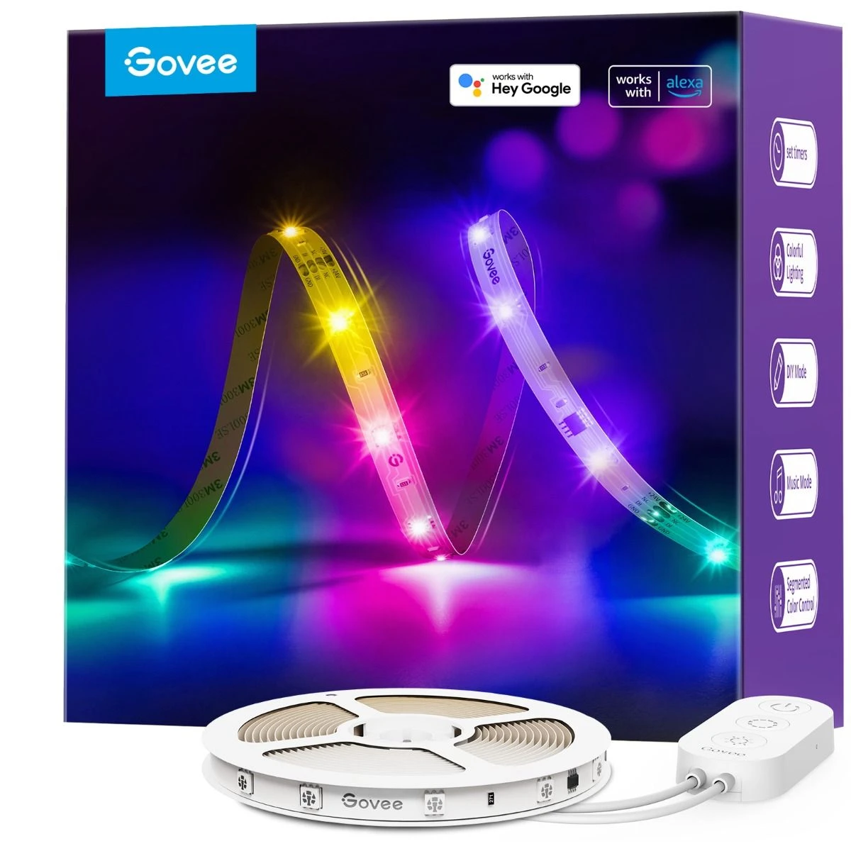 Govee H618A2D1OFUK, RGBIC WiFi Bluetooth LED Strip Lights (5M)
