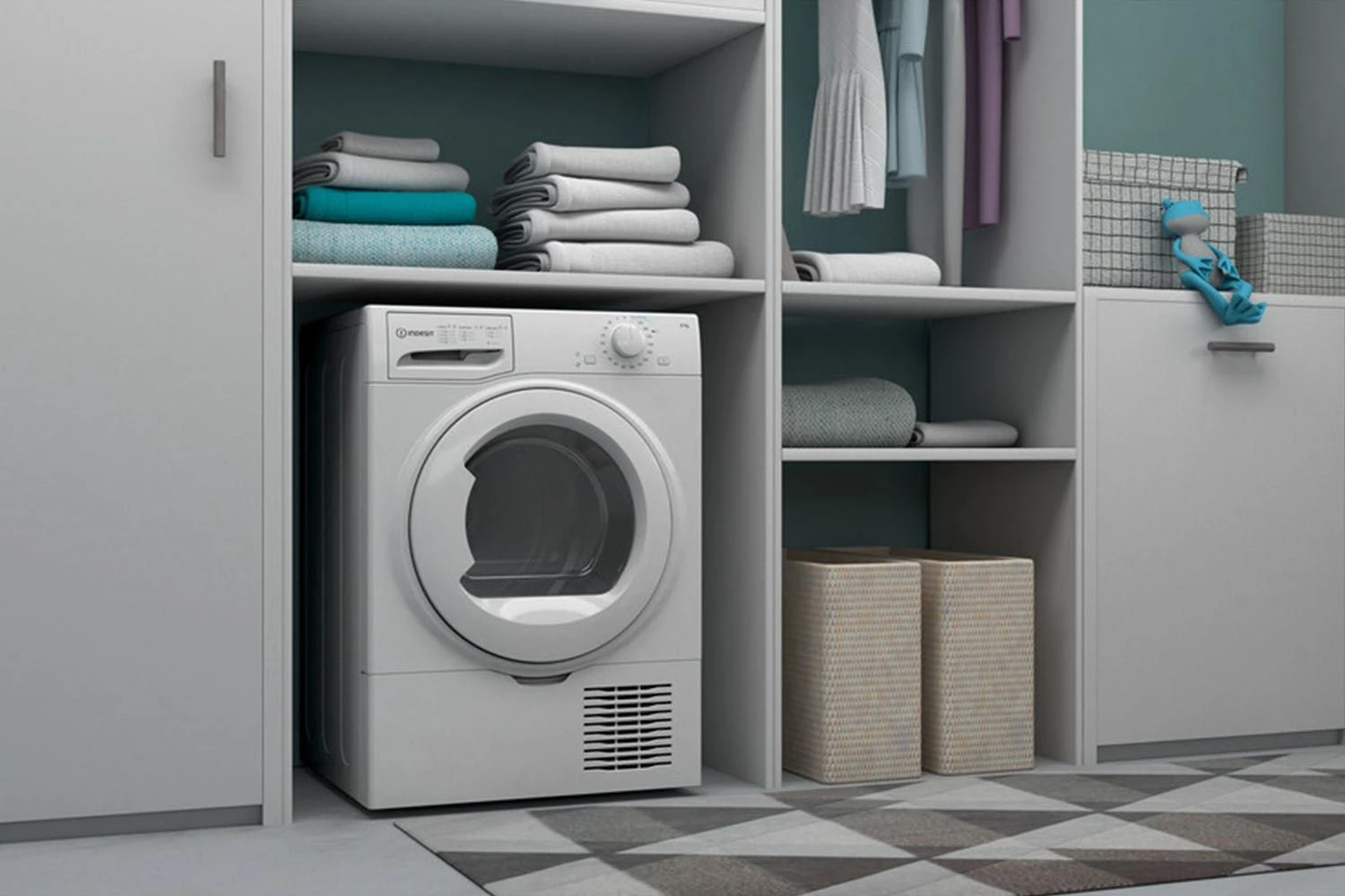 Indesit I2D81WUK, 8KG, Condenser Tumble Dryer, White - Image 4