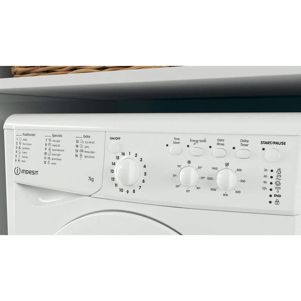 Indesit IWC71453WUKN, 7KG, 1400rpm, Washing Machine, White - Image 3