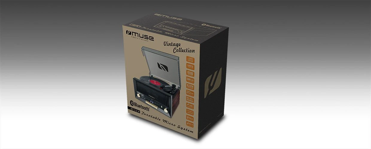 Muse MT112W, 20W, Turntable System W/ Radio, Black - Image 3