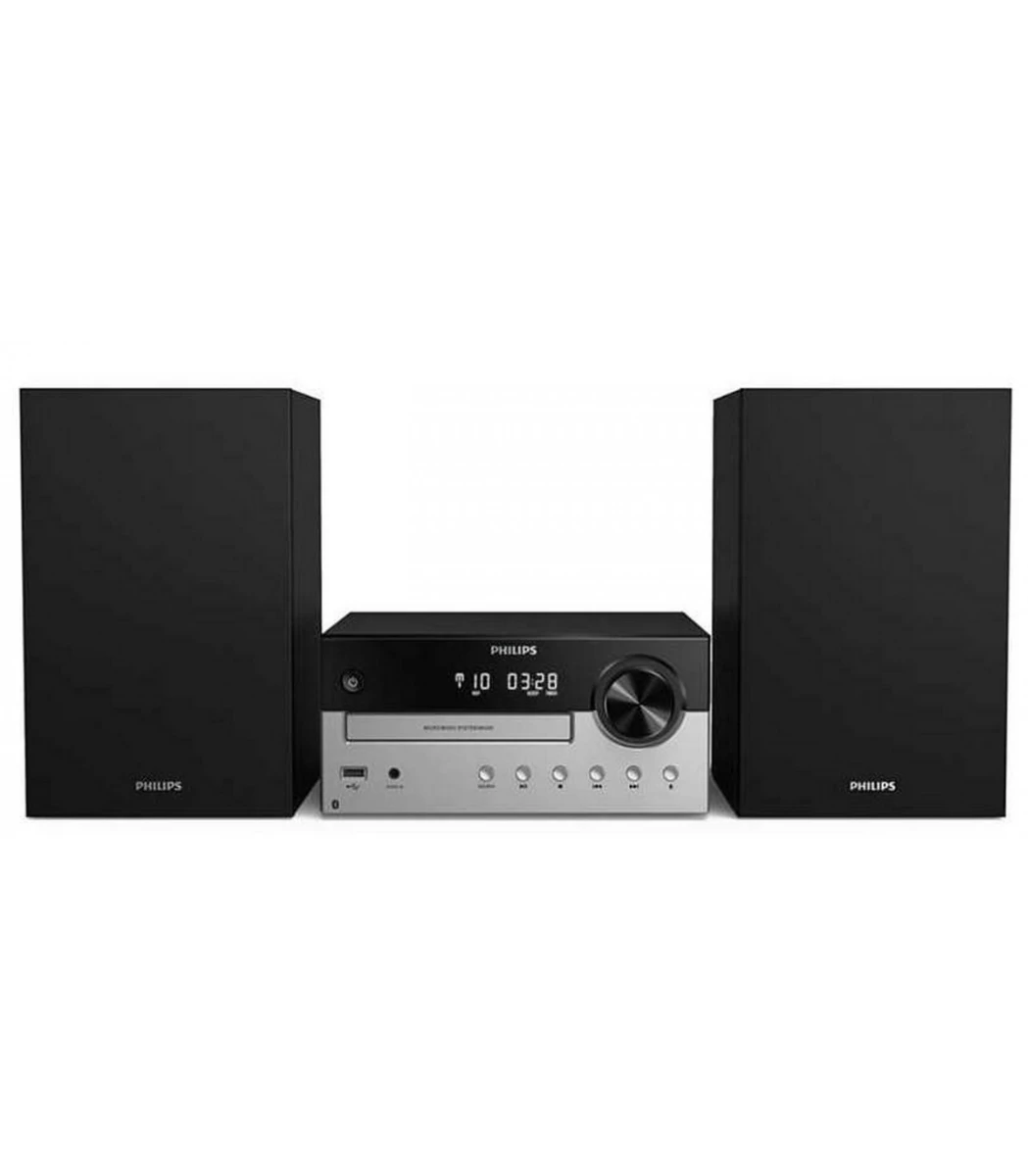 Philips TAM420512, Bluetooth Micro Hi-Fi Music System W/ Speakers, Silver