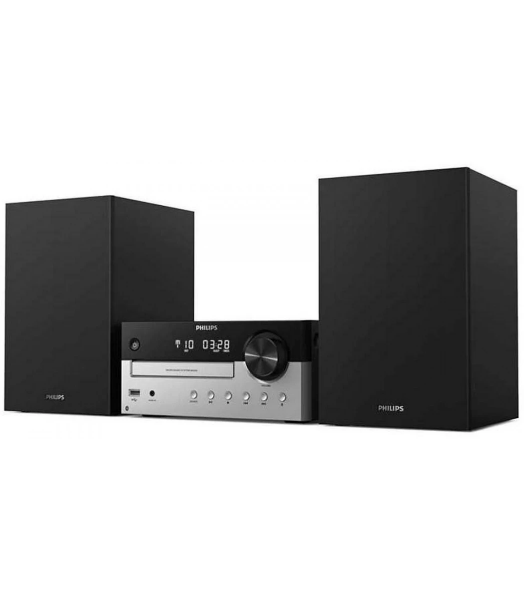 Philips TAM420512, Bluetooth Micro Hi-Fi Music System W/ Speakers, Silver - Image 2