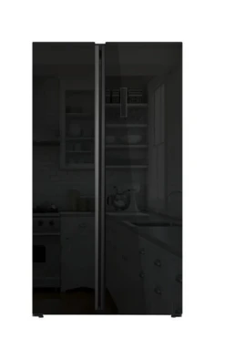 Powerpoint P98317SKBLG, 178 X 83.6cm, American Fridge Freezer, Black Glass