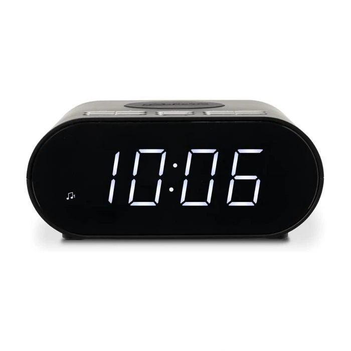 Roberts ORTUSCHARGEBK, Bluetooth Clock Radio W/ Wireless Phone Charging, Black