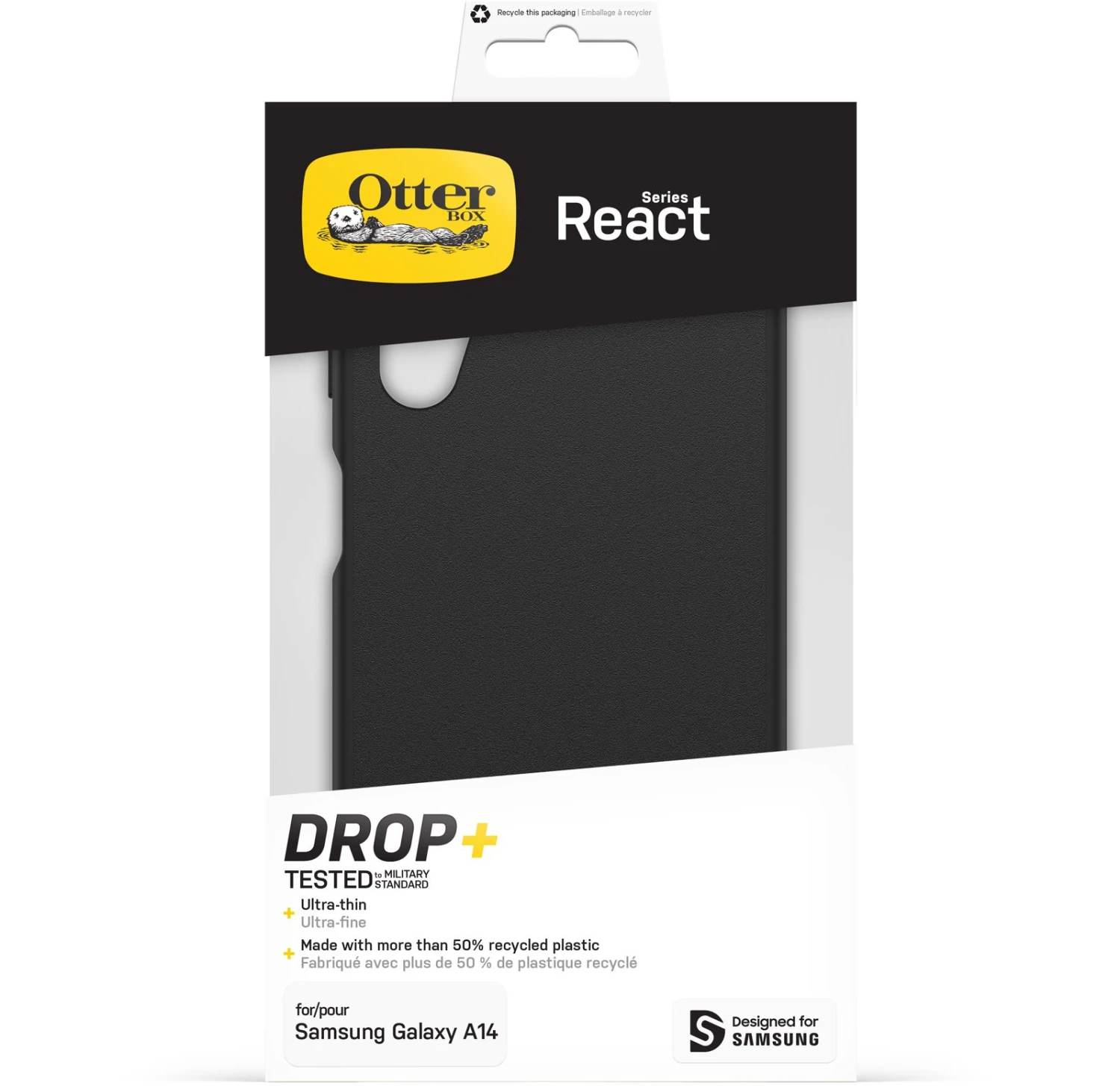 OtterBox React 7791581, Samsung Galaxy A14 Phone Case Black - Image 5