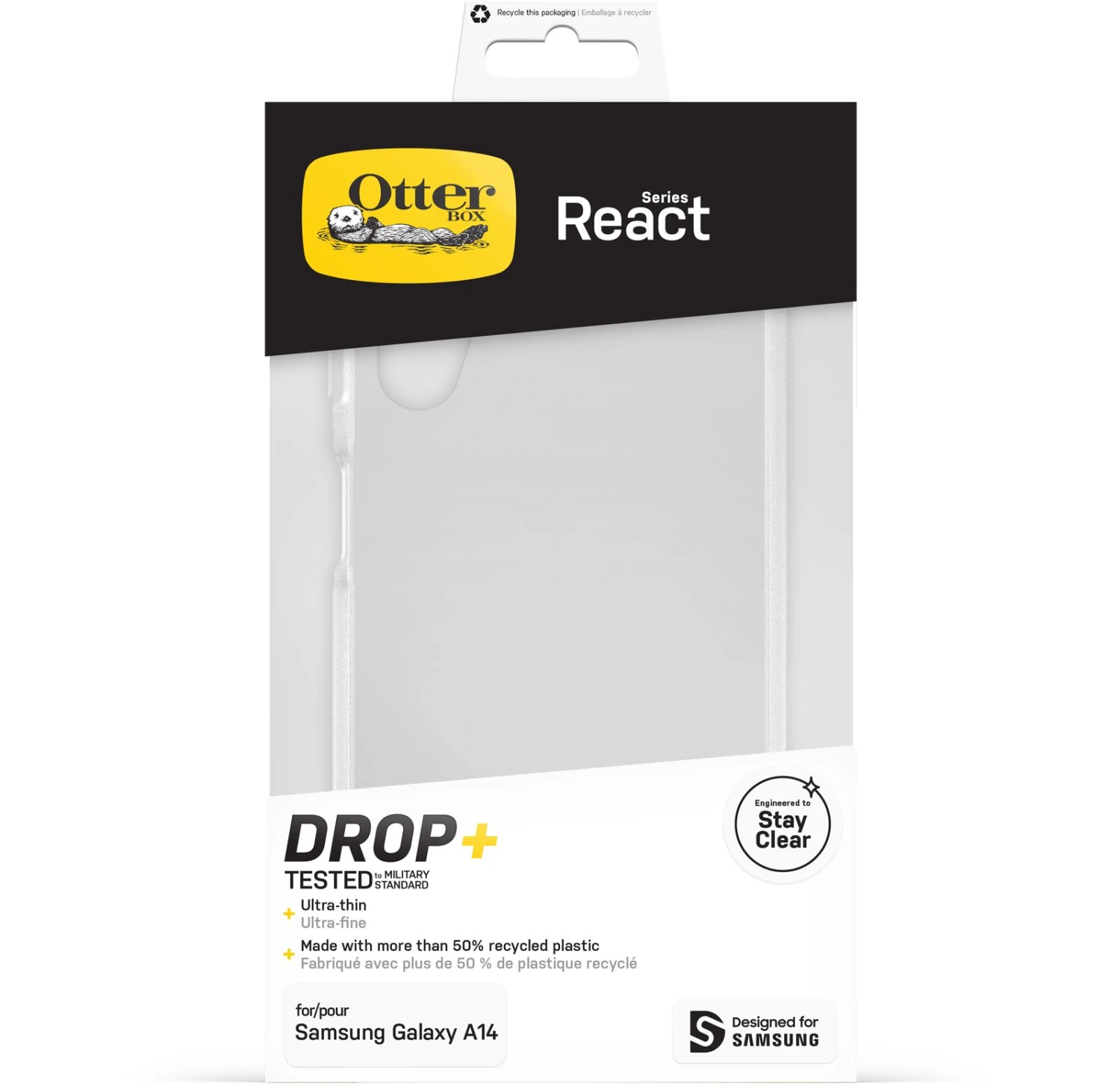 OtterBox React 7791565, Samsung Galaxy A14 Clear Phone Case - Image 5