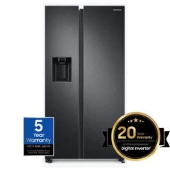 Samsung RS68A8830B1, 8 Series, American Style Fridge Freezer, Black/Stainless Steel