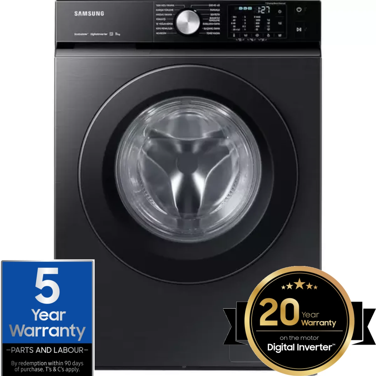 Samsung Series 5 WW11BBA046ABEU, 11KG, 1400rpm, Washing Machine, Black