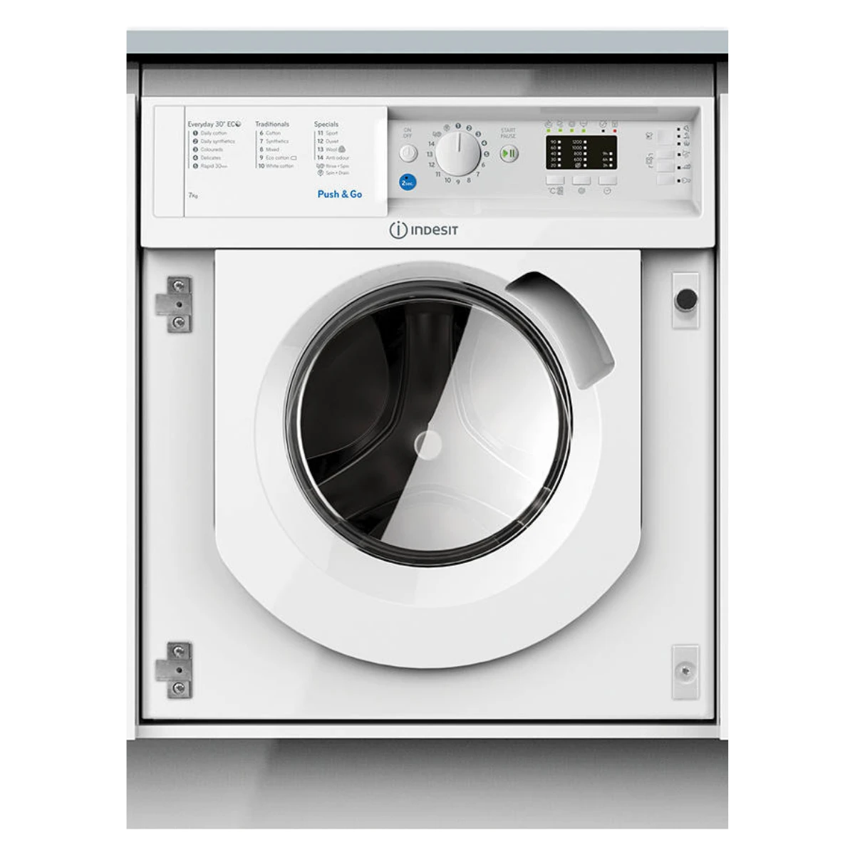 Indesit BIWMIL71252UKUKN, 7KG, Built-In Washing Machine, White