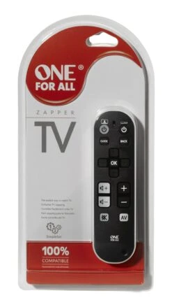 One For All URC6810, TV Zapper, Remote Control, Black