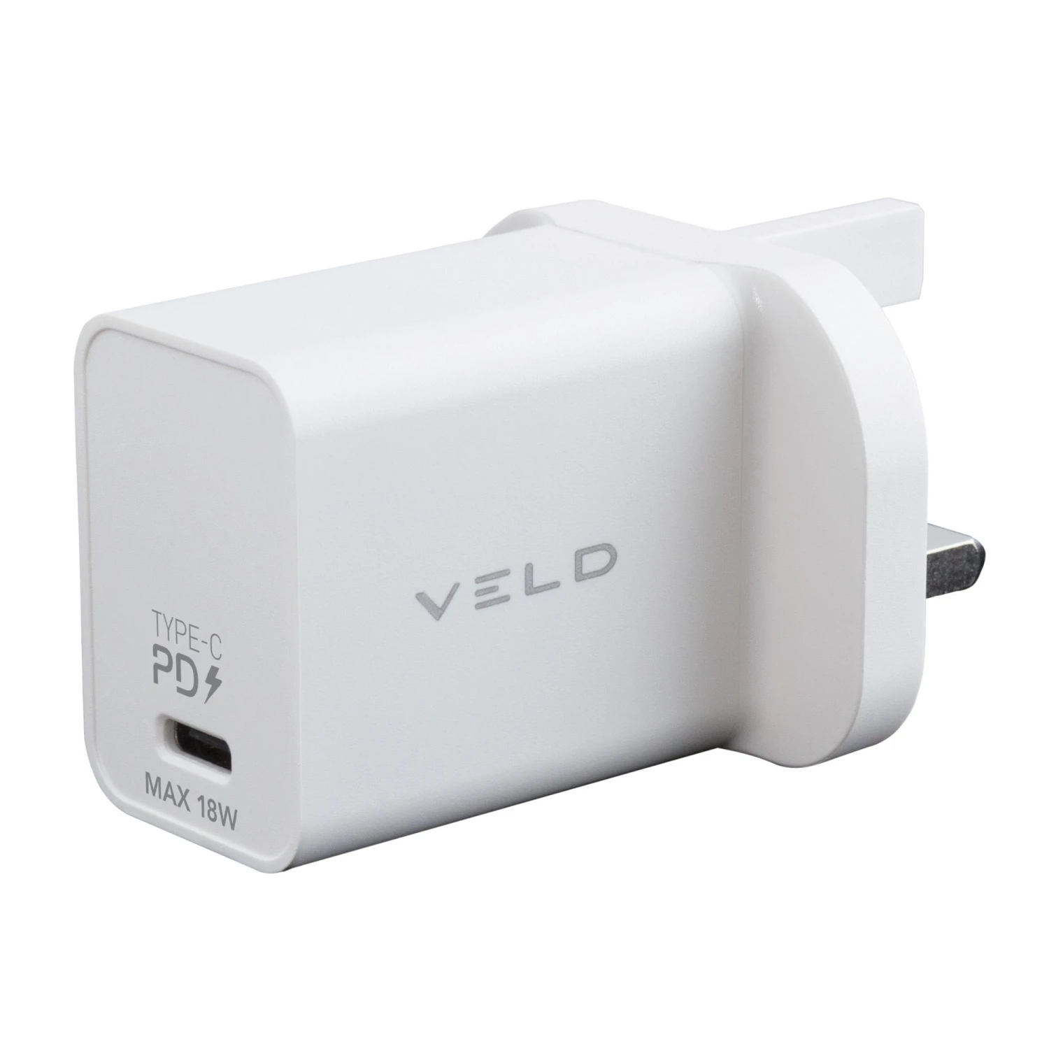 VELD VH18BW, 18W, Super Fast Type-C Wall Charger, White