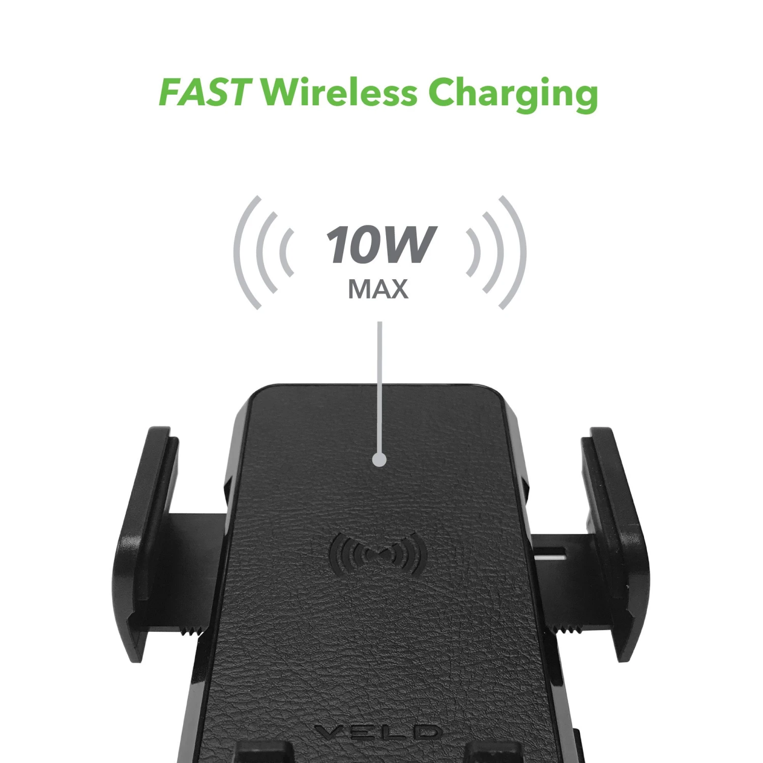 VELD VWC10ZB, Vent Mounted Qi Wireless Car Charing Pad, Black - Image 2